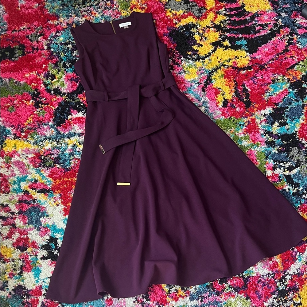 Calvin Klein Deep Purple Midi Dress
